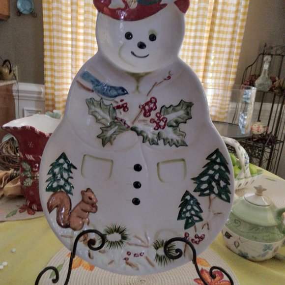 NWT Tracy Porter "Jolly Ol' Snowy" Large Snowman Serving Platter - Picture 6 of 7